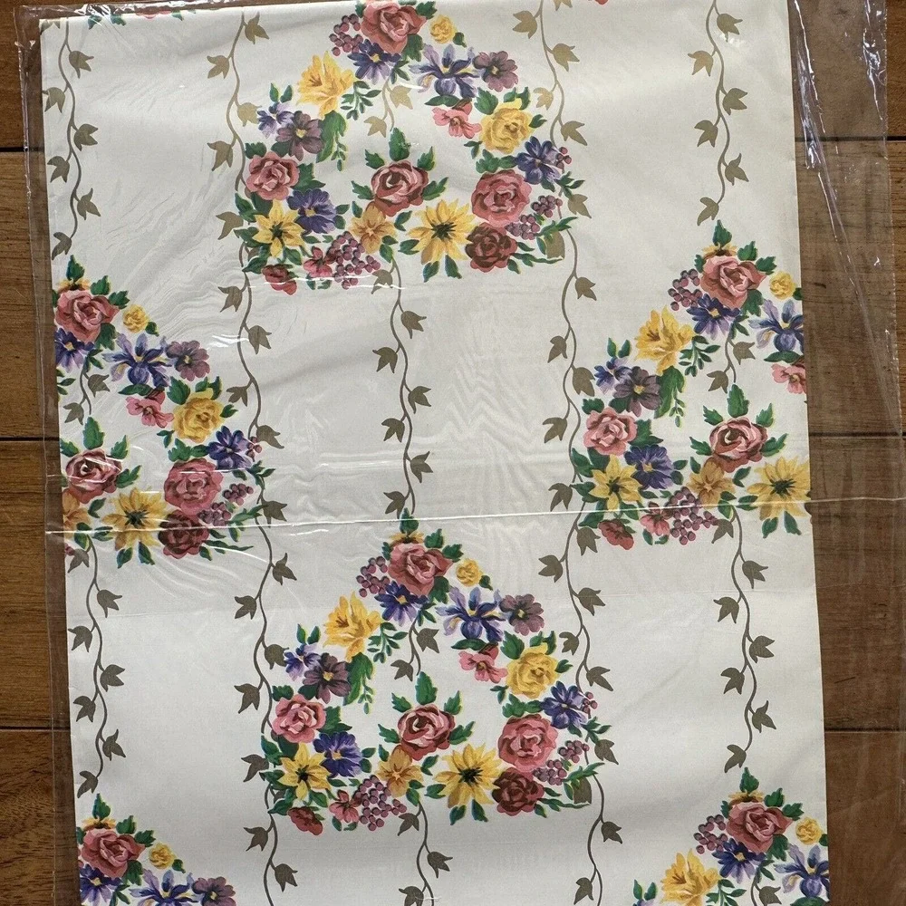 Vintage Carlton Cards Gift Wrap Lot Of‎ 10 Heavy Wrapping Paper Floral Flowers